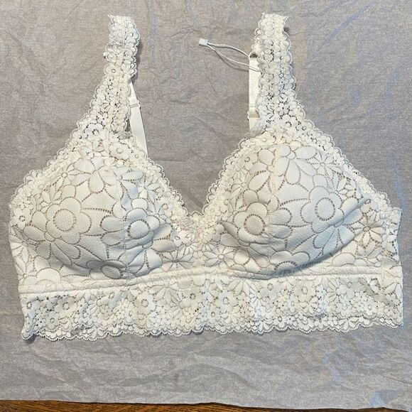 Luvlette white lace stretch bra XXL - Picture 1 of 11